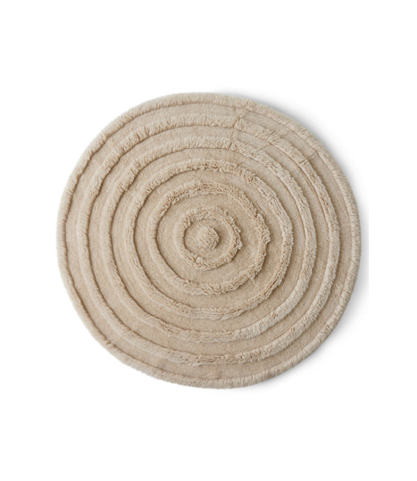 Hk Living | Round woolen rug cream (ø150cm)